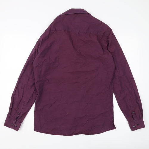 Next Men's Purple Slim Fit Long Sleeve Shirt
