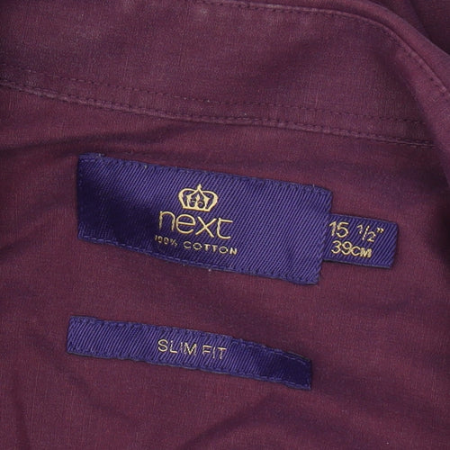 Next Men's Purple Slim Fit Long Sleeve Shirt