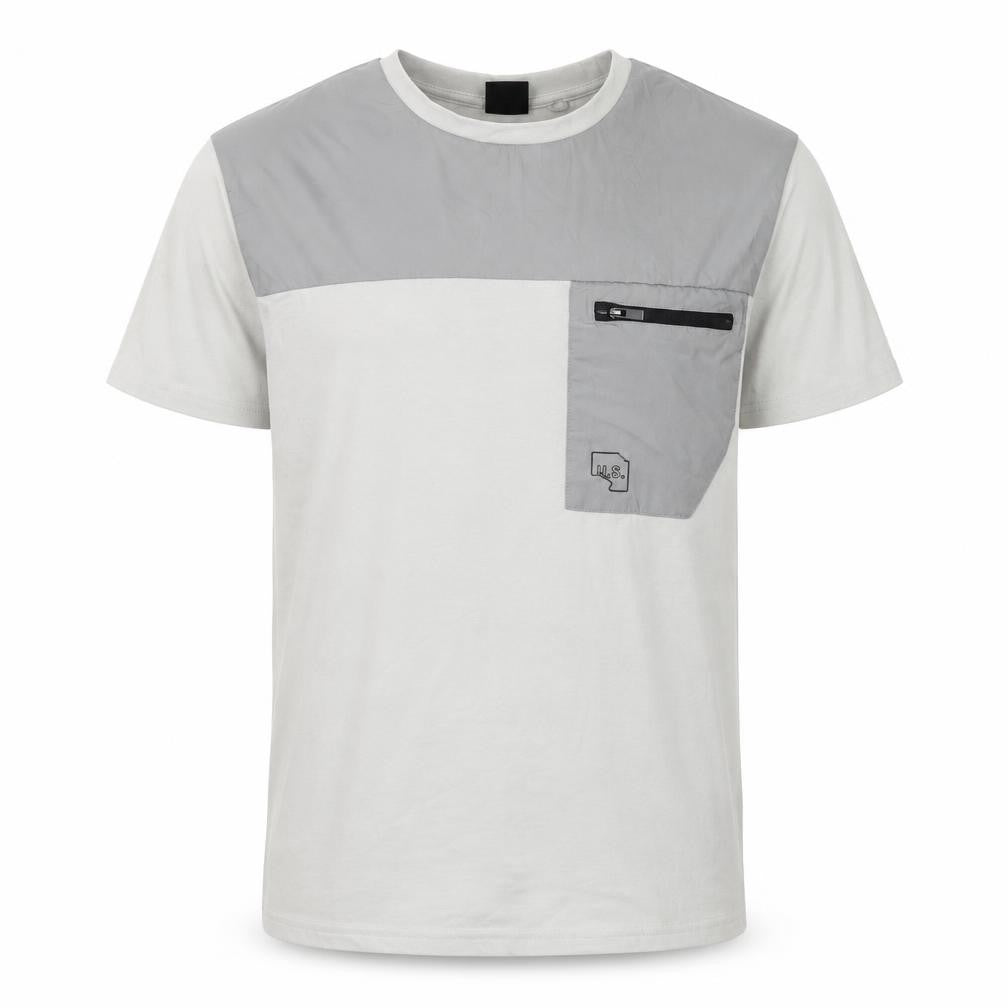 Front view of U.S. Athletic Men's Grey Medium Athletic Fit T-Shirt