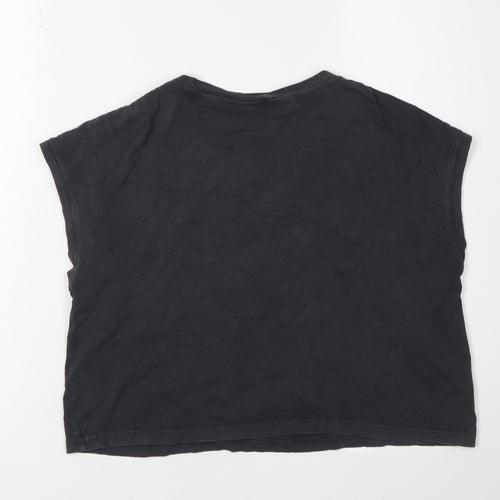 Barbie Girls Black Cropped T-Shirt 11-12 Years Graphic Logo
