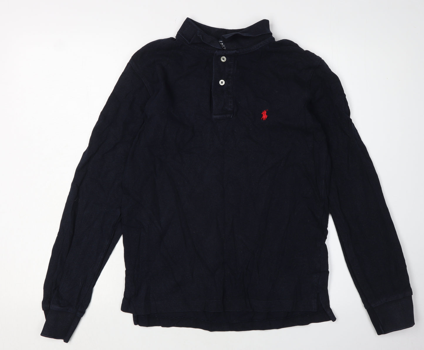 Ralph Lauren Men's Black Long Sleeve Polo - Size S