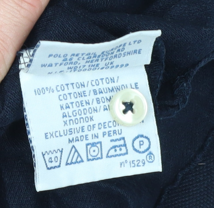 Ralph Lauren Men's Black Long Sleeve Polo - Size S