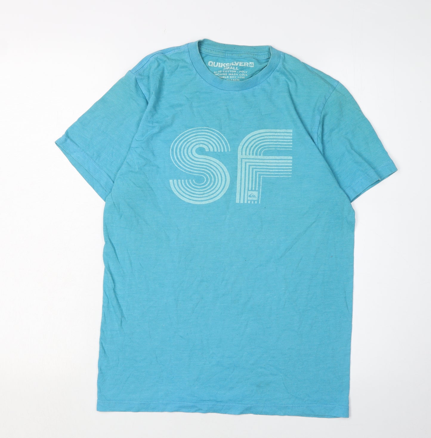 Quiksilver Men's Blue Graphic Print T-Shirt Small