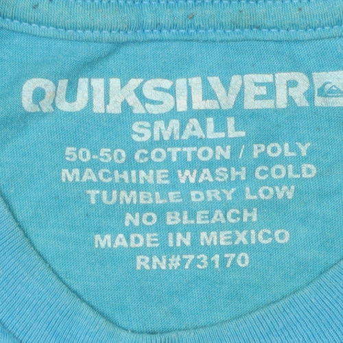 Quiksilver Men's Blue Graphic Print T-Shirt Small