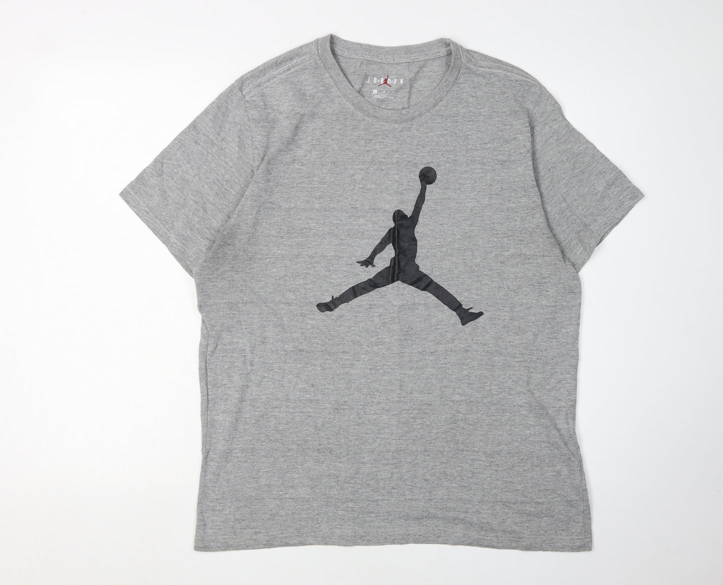 Jordan Men's Grey Cotton Graphic T-Shirt L