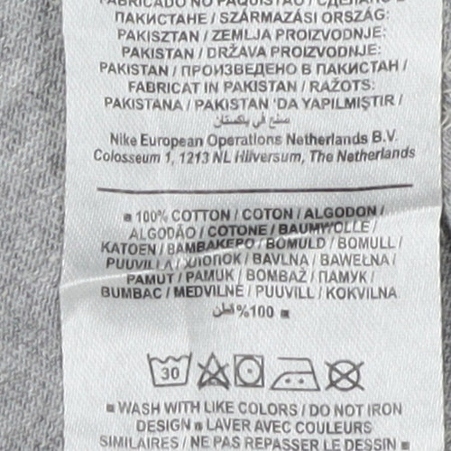 Jordan Men's Grey Cotton Graphic T-Shirt L