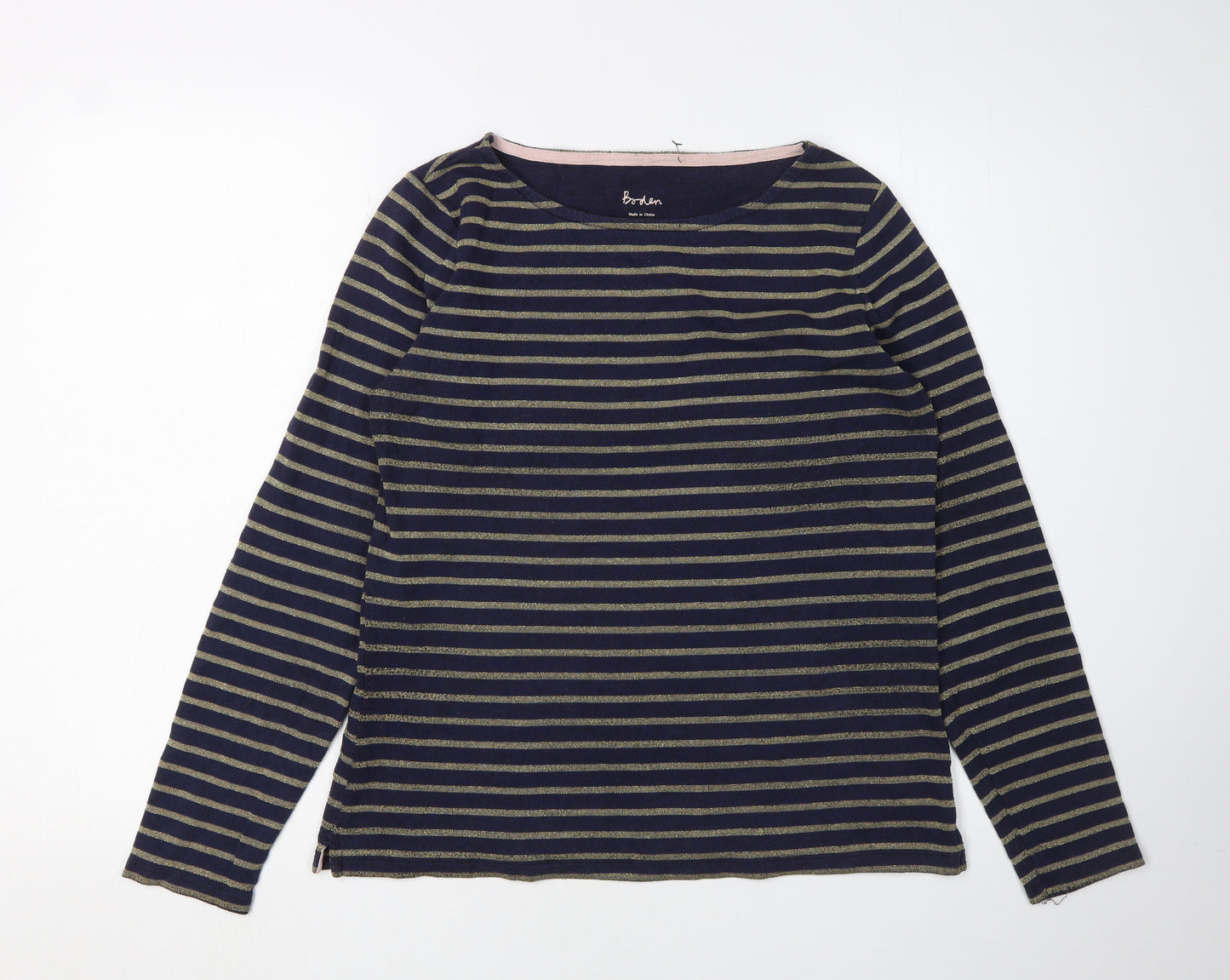 Boden Women's Blue Striped T-Shirt Size 12