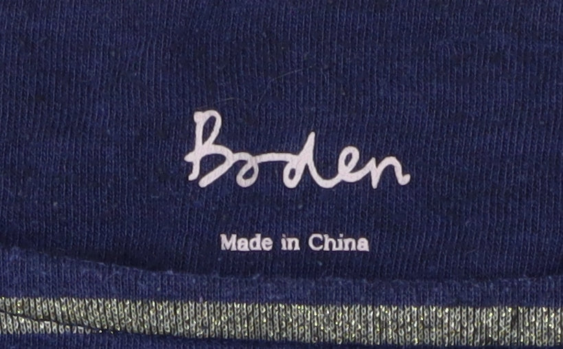 Boden Women's Blue Striped T-Shirt Size 12