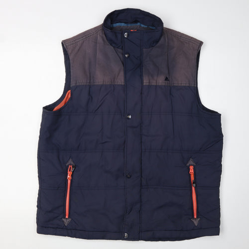 One Valley Men's Blue XL Puffer Waistcoat with Zips