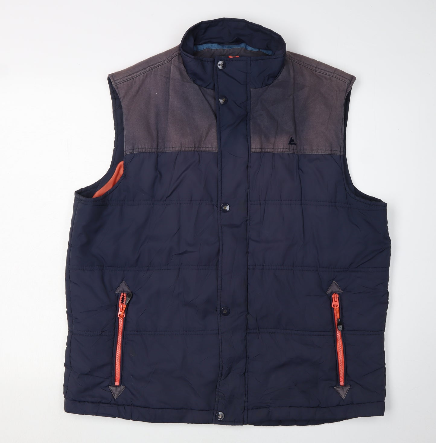 One Valley Men's Blue XL Puffer Waistcoat with Zips