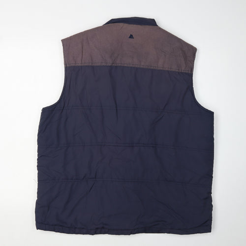 One Valley Men's Blue XL Puffer Waistcoat with Zips