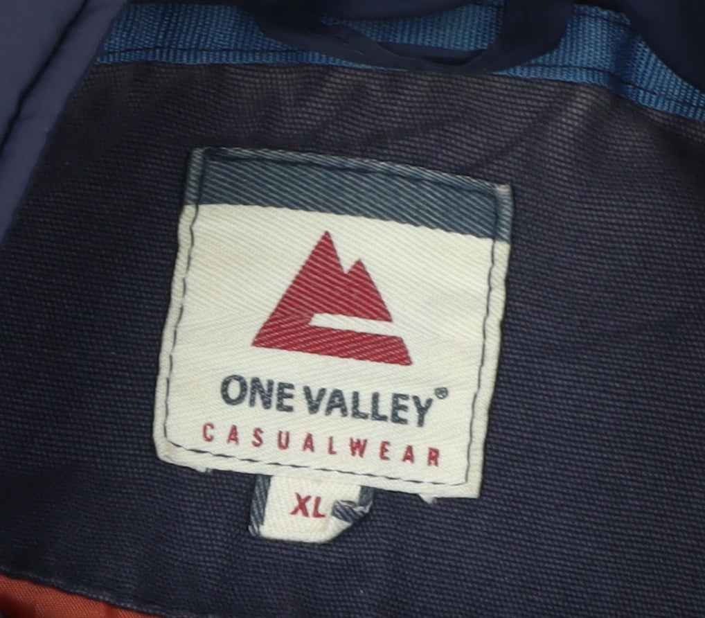 One Valley Men's Blue XL Puffer Waistcoat with Zips