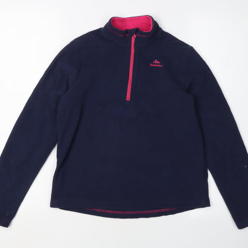 Quechua Girls Blue Fleece Zip Sweatshirt - Size 10-11 Years