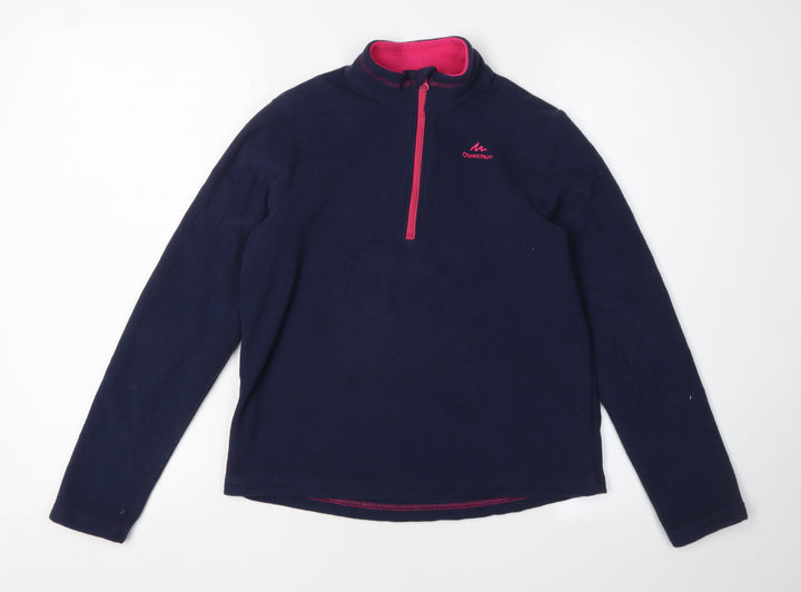 Quechua Girls Blue Fleece Zip Sweatshirt - Size 10-11 Years