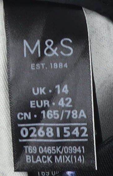 Marks and Spencer Women's Black Floral Cropped Trousers