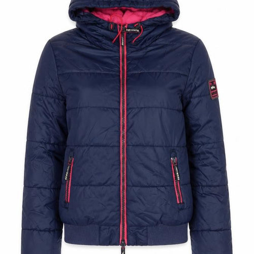 Superdry Women's Blue Hooded Puffer Jacket XS