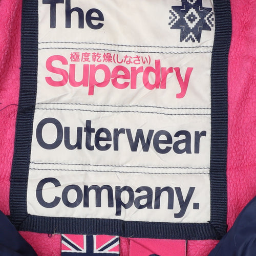 Superdry Women's Blue Hooded Puffer Jacket XS