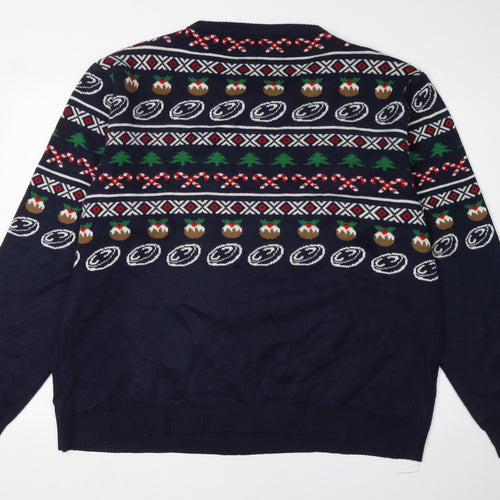 England Rugby Men's Blue 3XL Christmas Jumper