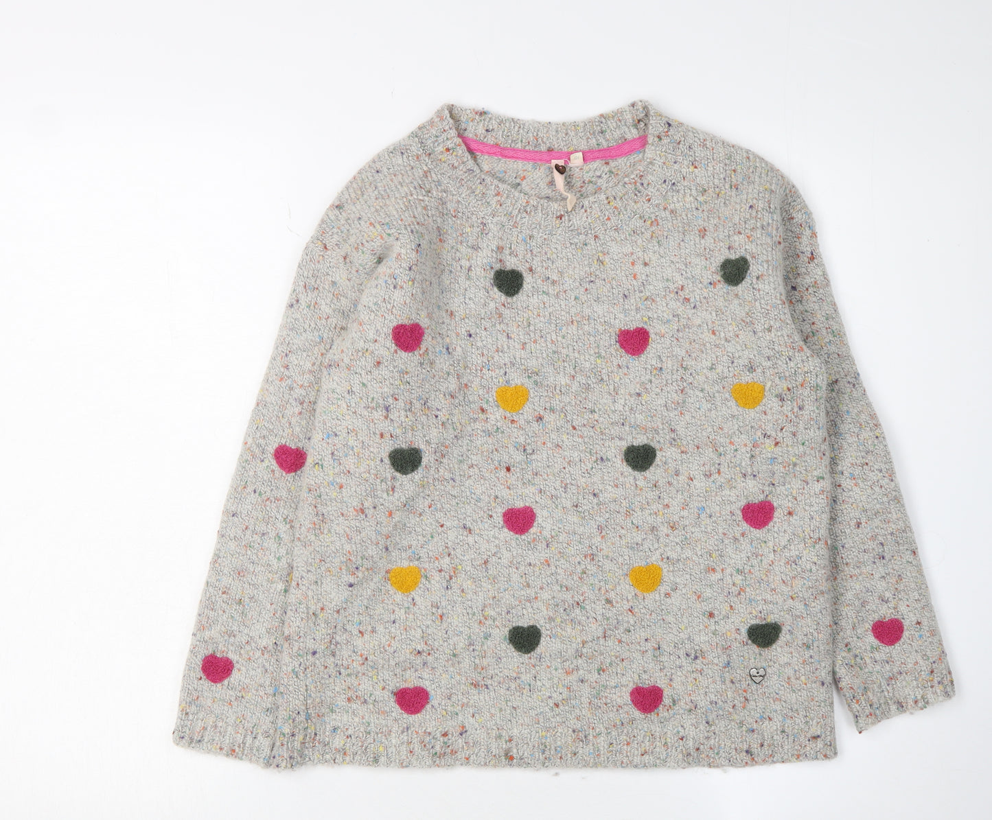White Stuff Women's Grey Polka Dot Pullover Jumper Size 10