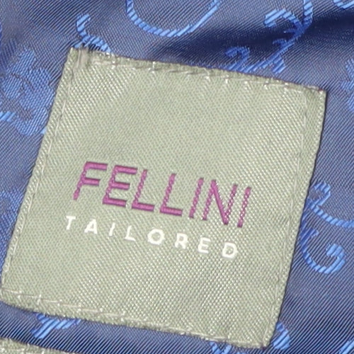 Fellini Men's Blue Plaid Blazer 40 Long