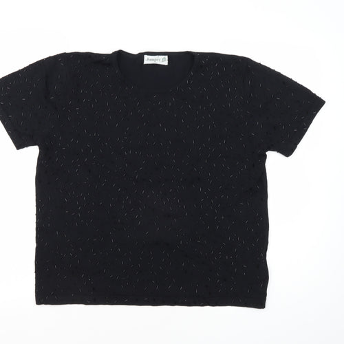 Jumper Black Unisex Adults L Crew Neck Jumper