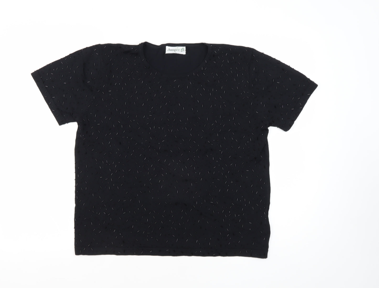 Jumper Black Unisex Adults L Crew Neck Jumper