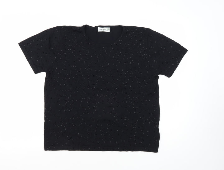 Jumper Black Unisex Adults L Crew Neck Jumper