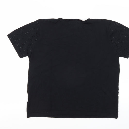 Jumper Black Unisex Adults L Crew Neck Jumper