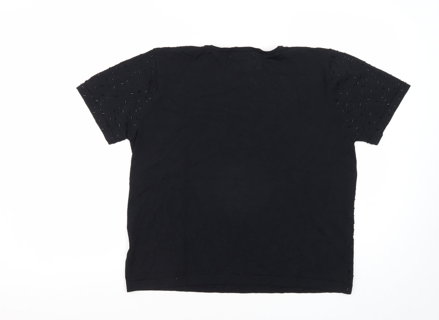 Jumper Black Unisex Adults L Crew Neck Jumper