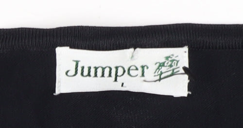 Jumper Black Unisex Adults L Crew Neck Jumper