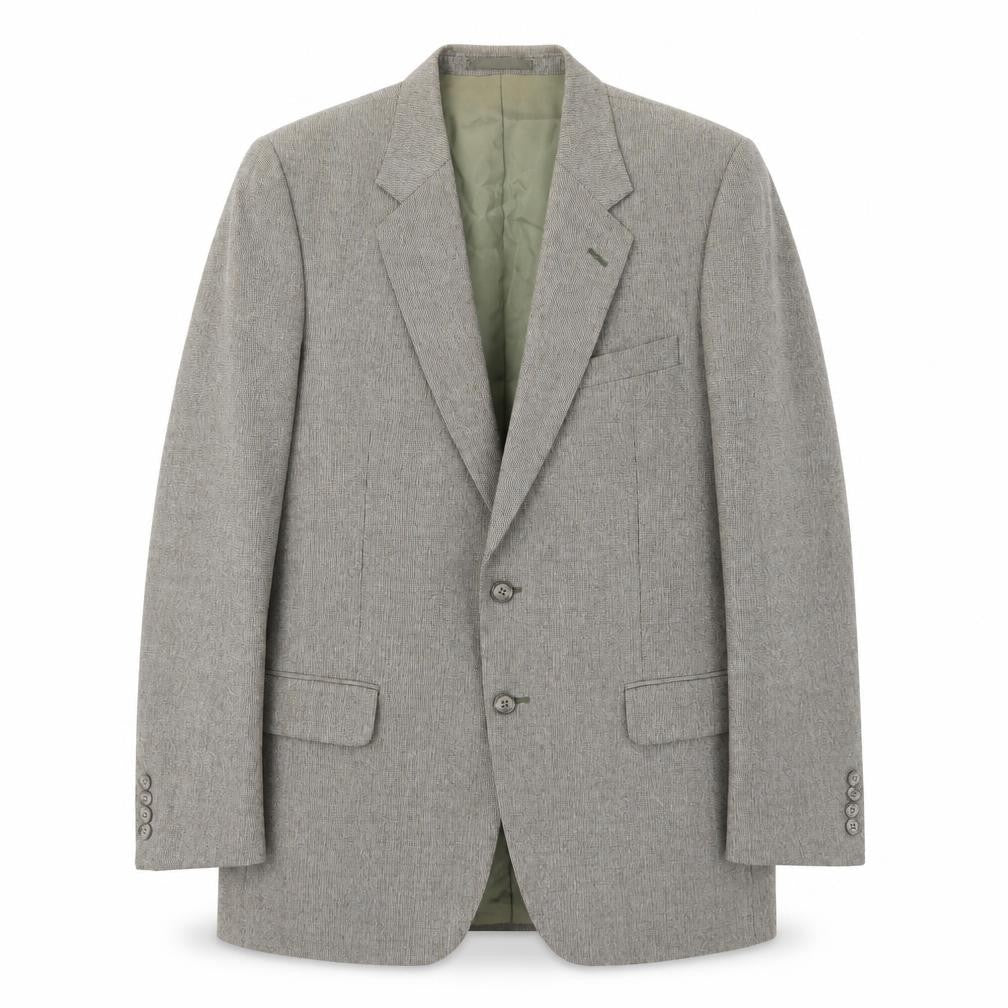 Front view of St Michael Men's Grey Herringbone Blazer 38R