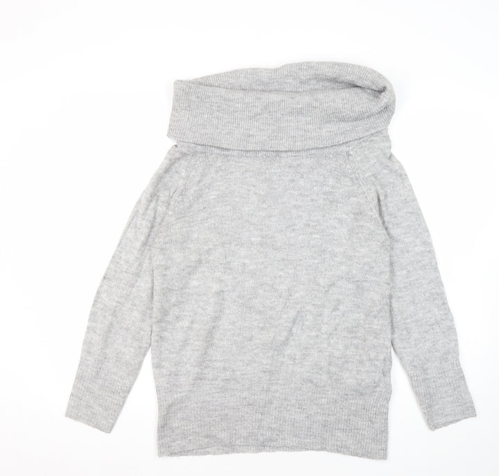 Jacqueline de Yong Women's Grey Cowl Neck Pullover Jumper Small