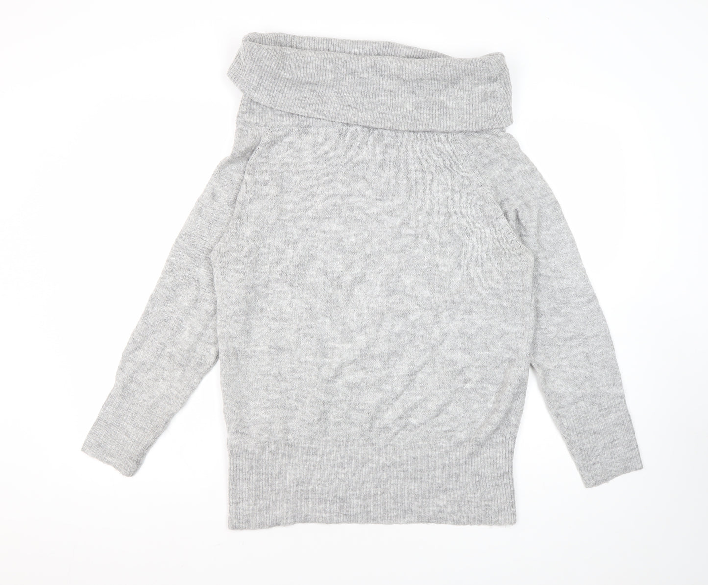 Jacqueline de Yong Women's Grey Cowl Neck Pullover Jumper Small