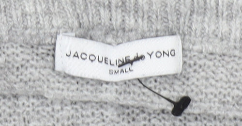 Jacqueline de Yong Women's Grey Cowl Neck Pullover Jumper Small