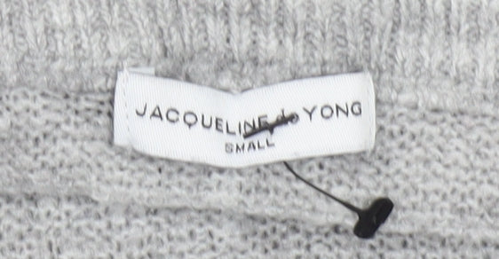 Jacqueline de Yong Women's Grey Cowl Neck Pullover Jumper Small