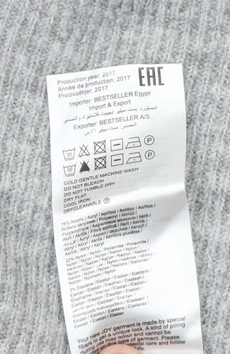 Jacqueline de Yong Women's Grey Cowl Neck Pullover Jumper Small