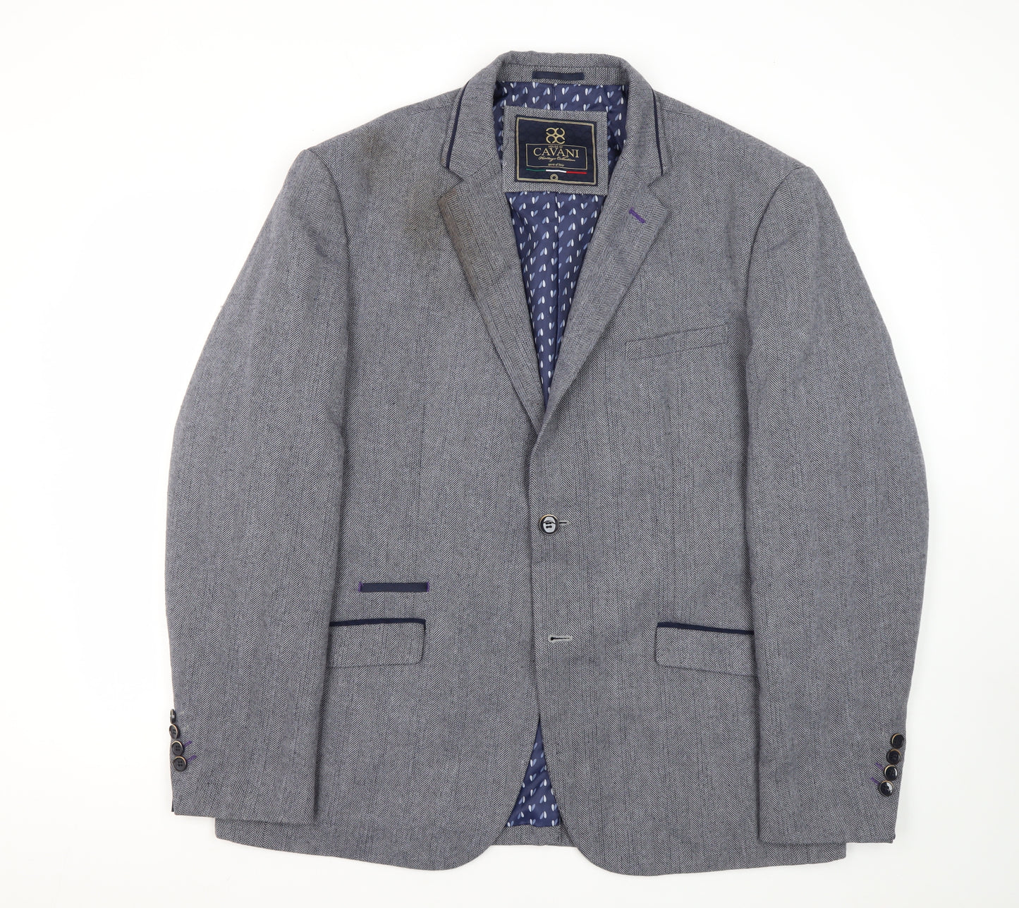 Cavani Grey Men's Blazer 46R Regular Fit