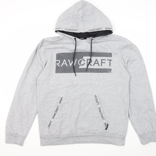 RAWCRAFT Men's Grey Pullover Hoodie - Size L