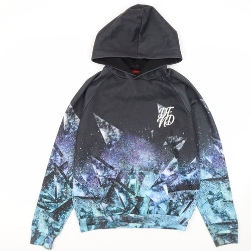 Boys DFND Black Graphic Hoodie 13-14 Years - Stylish Casual Wear
