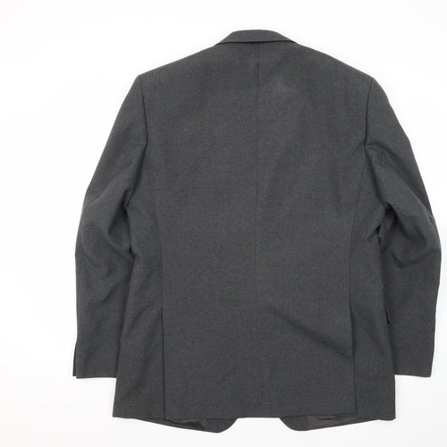 Alpha Plus Men's Grey Blazer, 42R, Single-Breasted