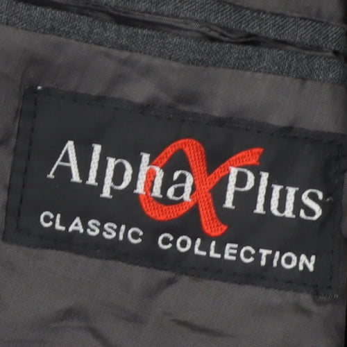 Alpha Plus Men's Grey Blazer, 42R, Single-Breasted