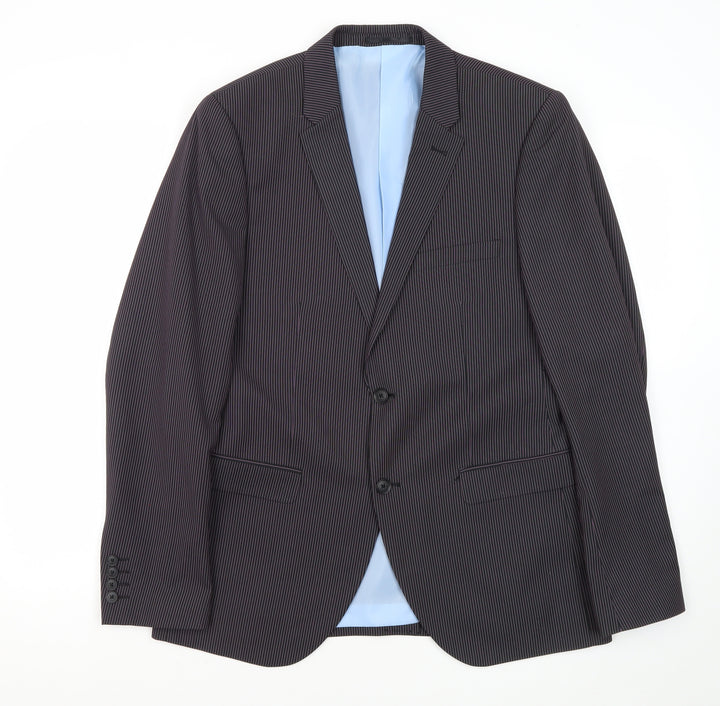 Peter Werth Men's Black Striped Blazer 40 Regular
