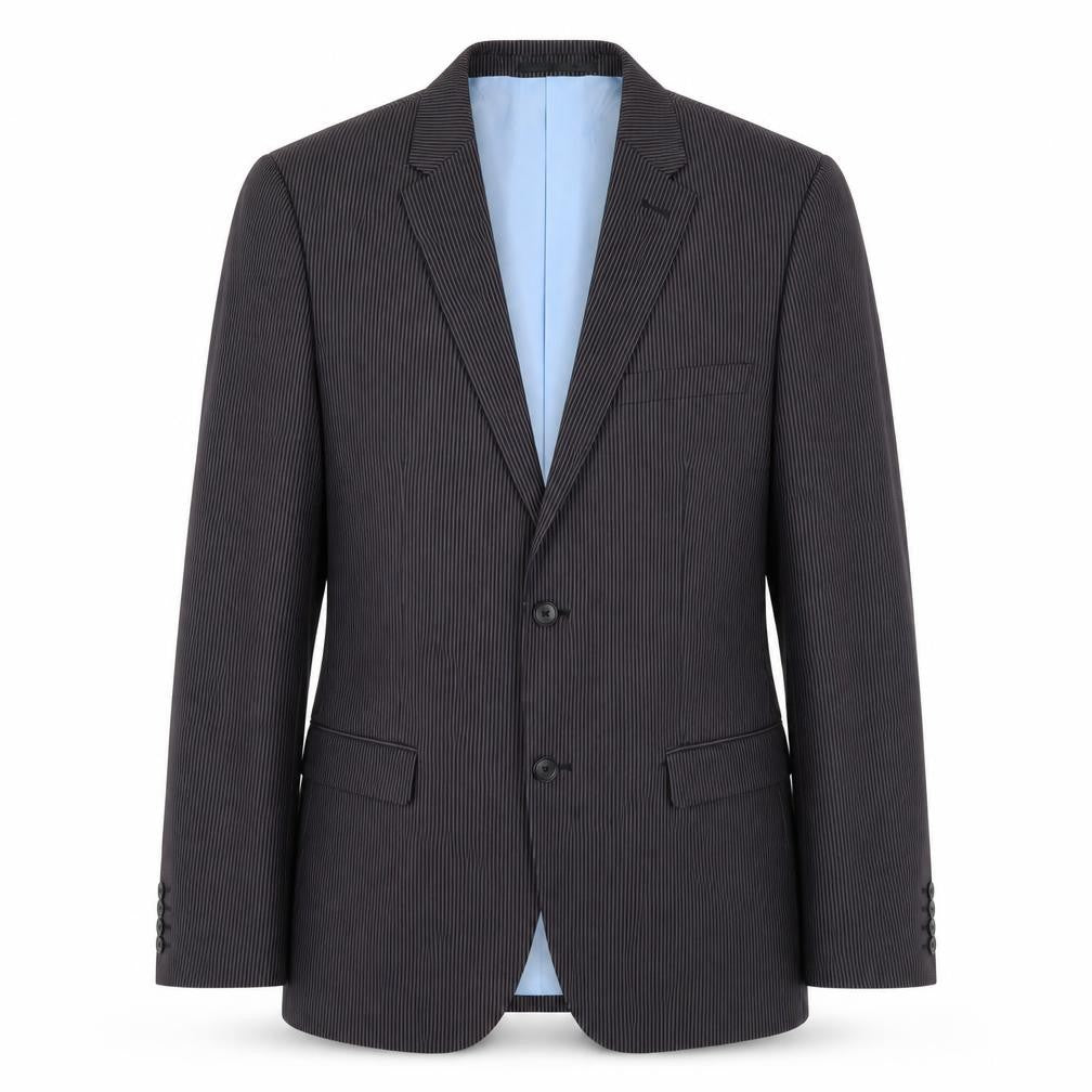 Front view of Peter Werth Men's Black Striped Blazer 40 Regular