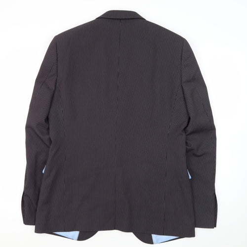 Peter Werth Men's Black Striped Blazer 40 Regular