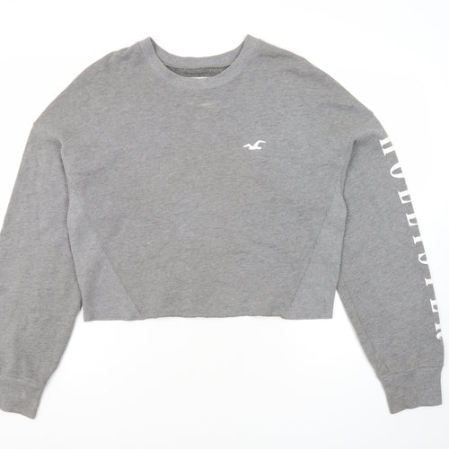 Hollister Women's Grey Pullover Sweatshirt M