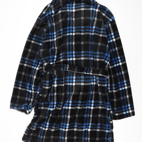 Bench Men's Black L/XL Plaid Fleece Robe