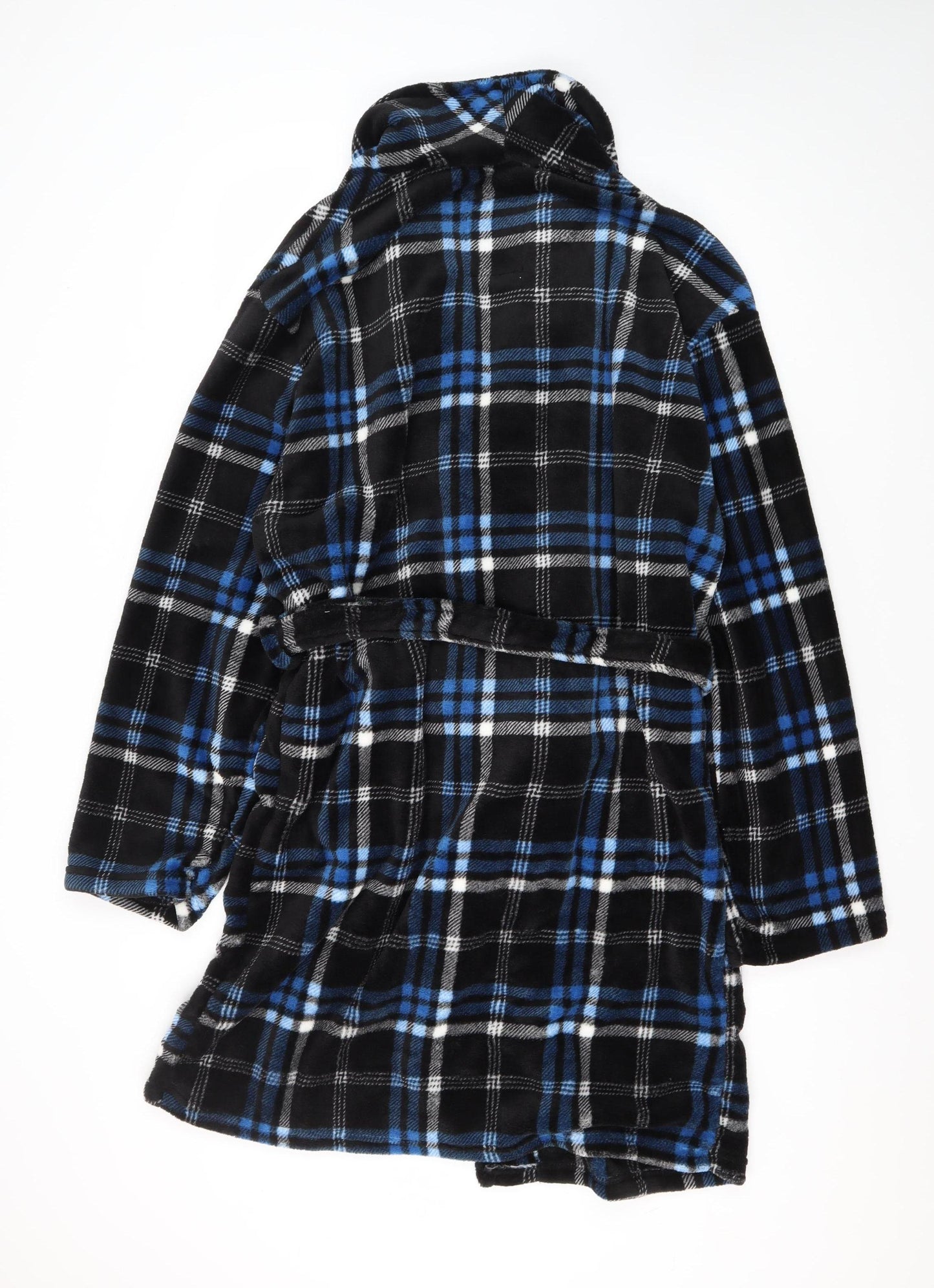 Bench Men's Black L/XL Plaid Fleece Robe