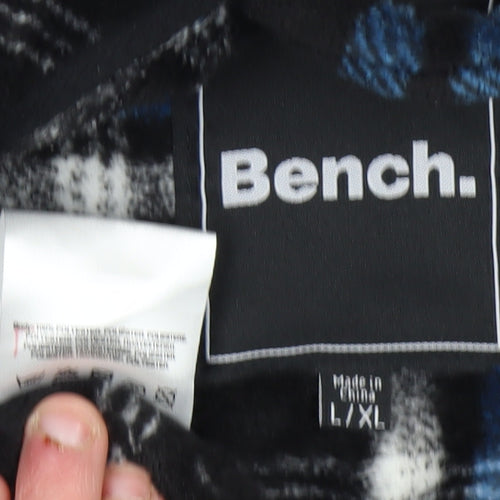 Bench Men's Black L/XL Plaid Fleece Robe