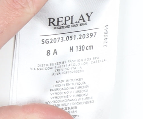 Replay Girls Grey Pullover Sweatshirt, Size 8Y, Graphic Print