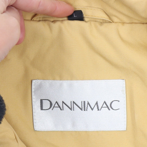 Dannimac Men's Beige Mid-Length Cotton Coat, L, Casual